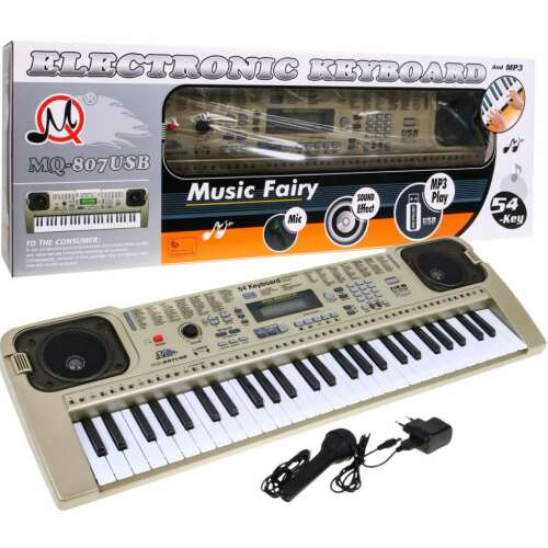 Music Fairy MQ-807 USB 54-key electronic keyboard with microphone, speakers, and MP3 player
