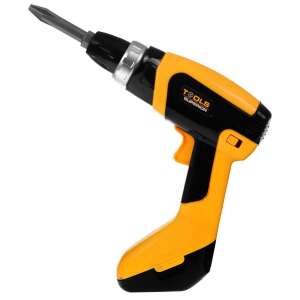 Žltá a čierna hračka elektrická vŕtačka pre deti, značka Superior Tools, pohľad zo strany - Remeselné práce