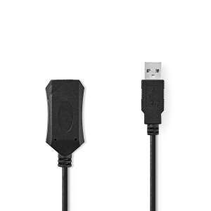 Aktív USB-kábel | USB 2.0 | USB-A Dugasz | USB-A Aljzat | 480 Mbps | 20.0 m | Kerek | Nikkelezett | PVC | Réz | Label 94298171 