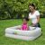 Child bathing in Bestway inflatable square baby tub, white inflatable tub