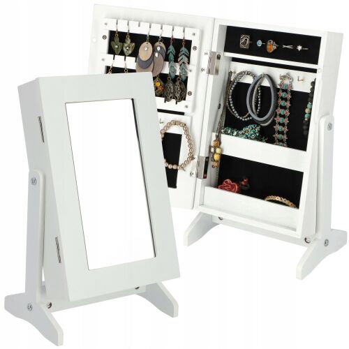 36 cm zrkadlo na líčenie organizér na šperky otvorené a zatvorené