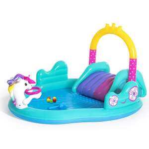 Bestway Magic Unicorn inflatable pool with slide and basketball hoop, 274 x 198 x 137 cm - Garden Pool