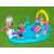 Children playing in the Bestway Magic Unicorn inflatable pool with slide and basketball hoop