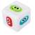 Jenga Stackers game dice with colorful faces