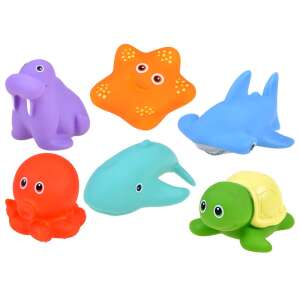 Set of 6 Baby Toys, Sea Animal Bath Toys,  Includes Starfish, Shark, Whale, Turtle, Octopus, Walrus - Babies & Toddler