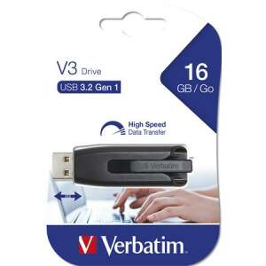 Verbatim V3 16GB USB 3.2 Gen 1 pendrive, fekete-szürke - Pendrive
