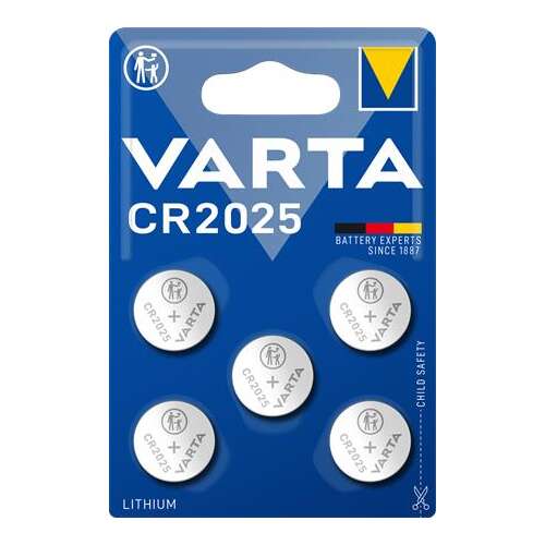 VARTA CR2025 lítium elemek, 5 db-os csomag - Varta