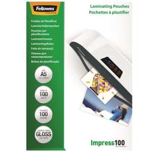 Fellowes Impress 100 mikron A5 fényes lamináló fólia, 100 db - Fellowes
