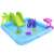 Надуваем басейн Bestway с пързалка и играчки с морски животни, 2,39 x 2,06 x 0,86 m