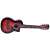 Music 6 brand children's guitar, dark brown color, 6 strings, front view