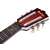 Music 6 brand children's guitar, dark brown color, 6 strings, close-up of headstock