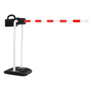 Traffic boom gate toy, red and white barrier, black base, for kids - Outdoor Toy