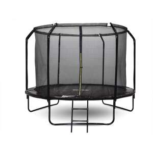 SkyFlyer fekete, 304 cm-es kerti trambulin hálóval és profilozott oszlopokkal 35483064 Trambulinok
