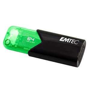 EMTEC B110 Click Easy 64GB USB 3.2 pendrive, fekete-zöld - Pendrive