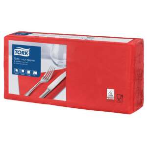 Szalvéta, 1/4 hajtogatott, 3 rétegű, 32,5x32,8 cm, Advanced, TORK "Soft Lunch", vörös 94306437 - Tork