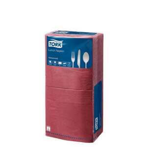 TORK ebédlő szalvéta, Advanced, bordó, 1/4 hajtogatott, 2 rétegű, 33x33 cm - Tork