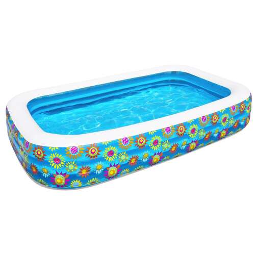 Bestway inflatable family pool with flower pattern, 305x183x56 cm