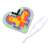 Heart-shaped bead template with a butterfly design, tweezers