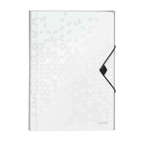 Harmonikamappa, A4, PP, 6 rekeszes, LEITZ "Wow", fehér 94306897