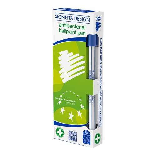 Signetta Design antibakteriális golyóstoll, kék, 0,7 mm