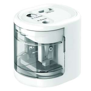 Rapesco PS12-USB elektromos ceruzahegyező, fehér, két lyukkal, 6-8mm és 9-12mm ceruzákhoz - Rapesco