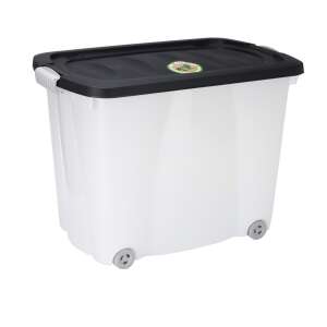 Excellent Houseware Aufbewahrungsbox mit Rollen, 60 Liter Fassungsvermögen, transparent und anthrazitfarben - Lagerung & Organisation