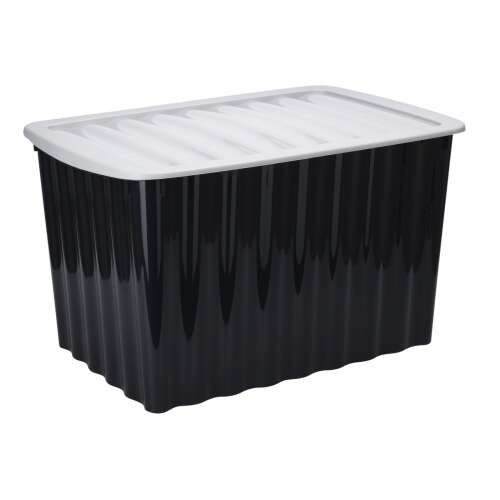 Excellent Houseware 84 liter storage box, black and white, polypropylene