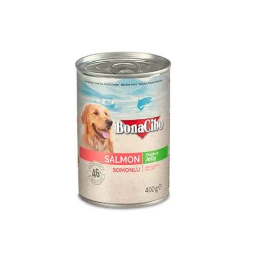 BonaCibo Dog 400 g konzerv felnőtt kutyák részére Salmon