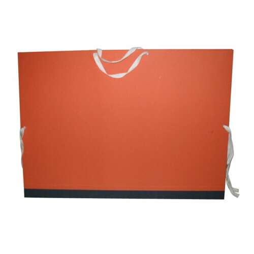 A1-es rajzlaptartó mappa, hordozó fülekkel, narancssárga, fekete szegéllyel