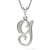 Сребърен колие с висулка с инициал G, 14 каратово злато, с диамантени акценти