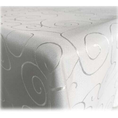 Jemidi Tablecloth with Decoration, 110 x 140 cm, White, Polyester, 55264.02.03