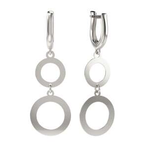 Silver earrings model 08, two circle design, dangle earrings - Women's Earring
