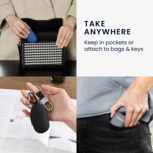 Etui Kwmobile Sennheiser CX True Wireless w użyciu: etui do przenoszenia, mocowanie do toreb i kluczy, noszenie w kieszeni - Zestaw słuchawkowy