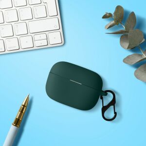 Kwmobile green silicone protective case for Sony LinkBuds S with carabiner - Headset Accessory