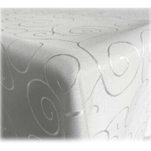 Jemidi Tablecloth with Decoration, 110 x 220 cm, White, Polyester, 55264.02.06