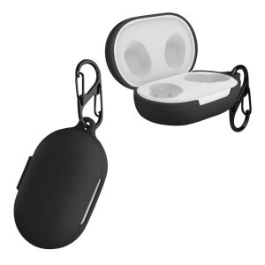 Kwmobile black silicone protective case for OPPO Enco Buds W12 with carabiner - Headset Accessory