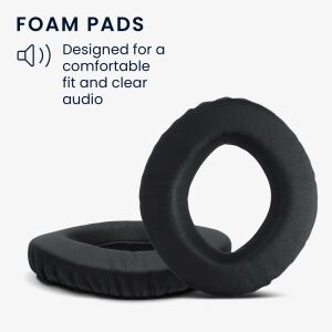 Kwmobile replacement ear pads for Sennheiser PX360/MM550-X/MM450-X headphones, black eco-leather - Headset Accessory