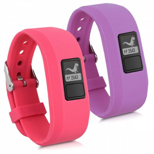 Kwmobile Garmin Vivofit jr./jr. 2 pink and purple silicone replacement straps set