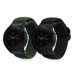 2-dielna nylonová remienok na hodinky Xiaomi Mi Watch Color Sport a S1 Active, čierna a zelená, Kwmobile - Počítače a doplnky