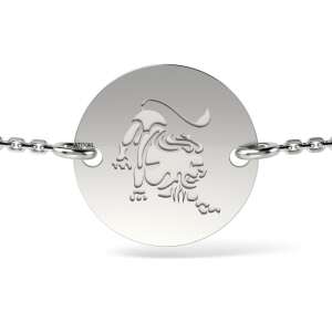 Bransoletka srebrna z zawieszką zodiaku Lwa - Moda i ubiór