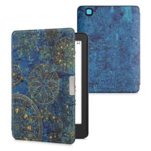 Kwmobile Kobo Aura Edition 2 eBook reader case, blue with gold pattern - Headset Accessory