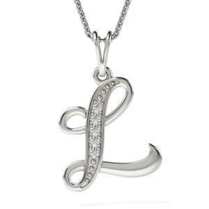 Arany 'L' Medál Nyaklánc - 14 Karát - Cirkon