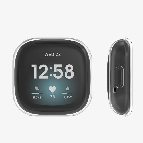 kwmobile Fitbit Versa 3/Sense etui ochronne na ekran, przezroczyste i czarne