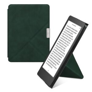 Husă Kwmobile verde din piele ecologică pentru Kobo Aura Edition 2 cu suport origami - Kwmobile Huse tablete