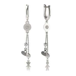 Silver earrings with heart and boy and girl charms, model 29 - Women's Earring
