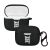 Kwmobile black silicone case for JBL Tune 230 NC TWS earbuds, two views.