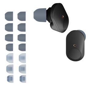 Kwmobile 14-Piece Earbud Tips Set for Sony WF-1000XM3/XM4, Gray/Transparent - Headset Accessory