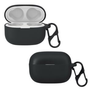 kwmobile black silicone case for Sony LinkBuds S, open and closed view - Headset Accessory