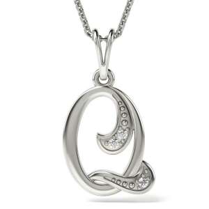 Сребърен колие с висулка Initial Q - Дамско колие