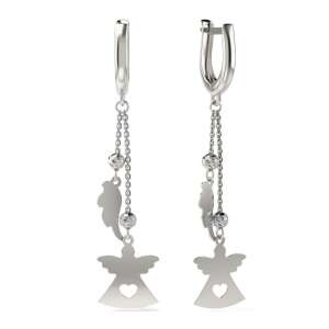 Silver angel wing earrings, model 30 - Women's Earring